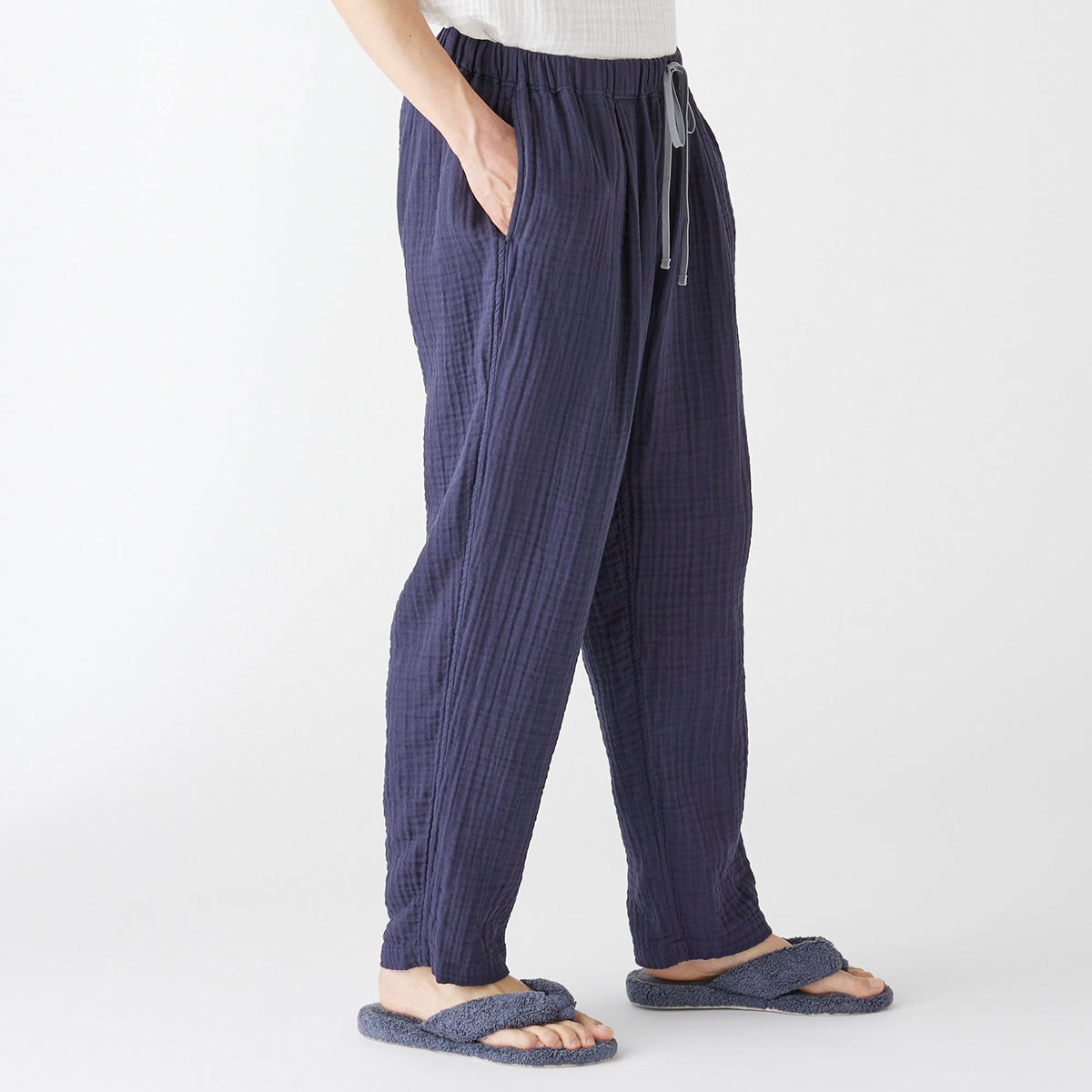 Crepe Gauze pants in Dark Blue