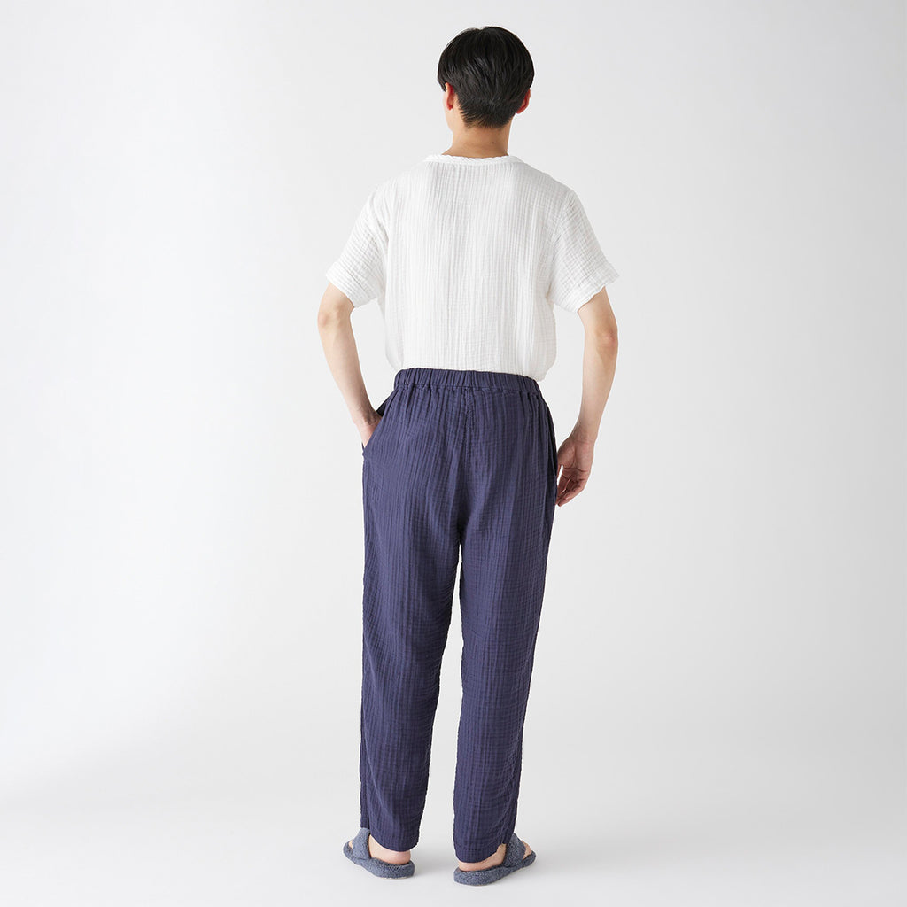 Crepe Gauze pants in Dark Blue