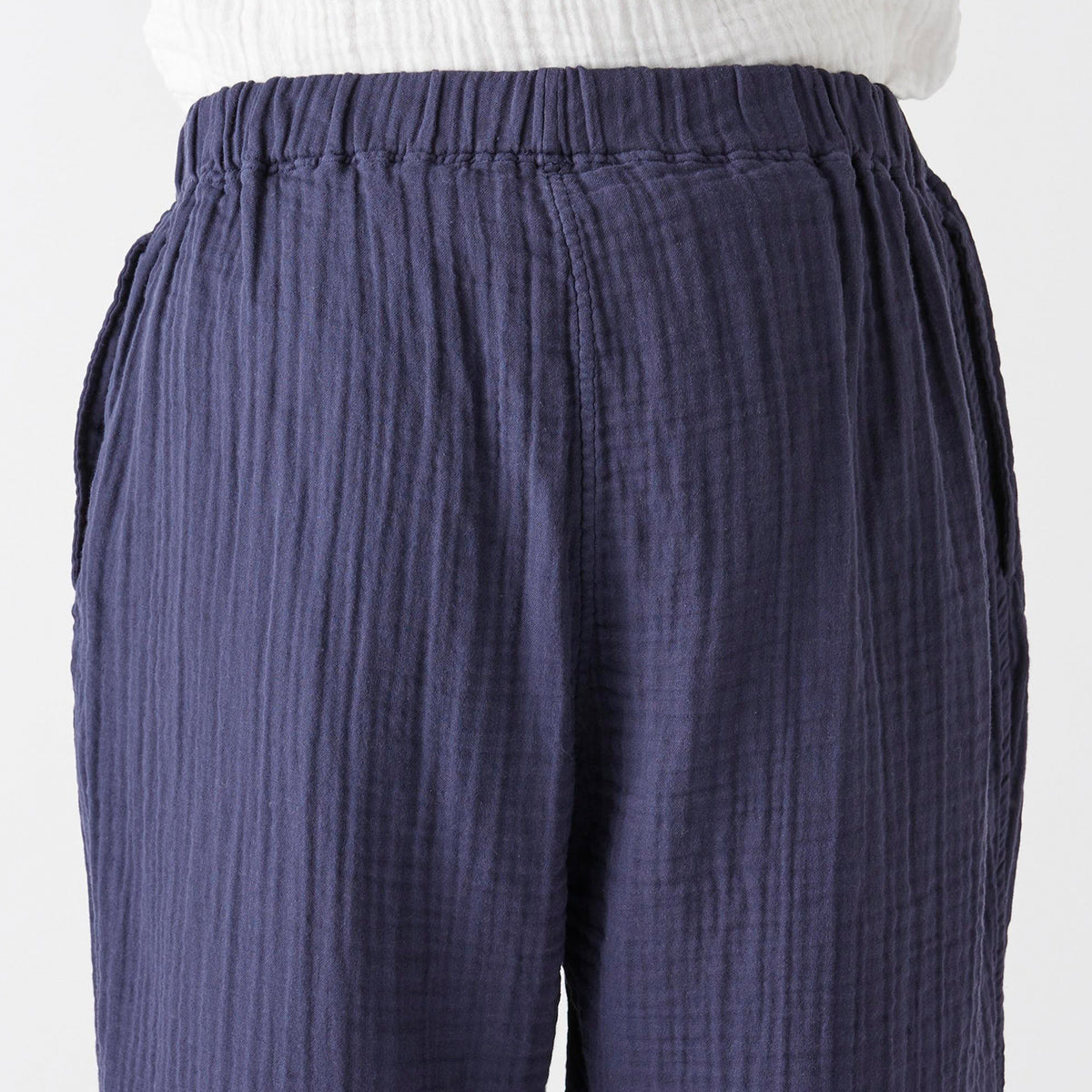 Crepe Gauze pants in Dark Blue