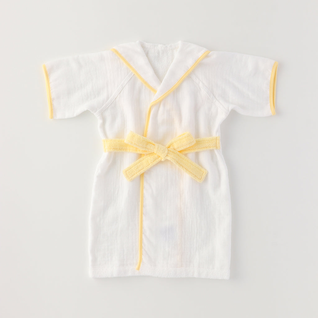 Marshmallow Gauze & Pile baby robe in White