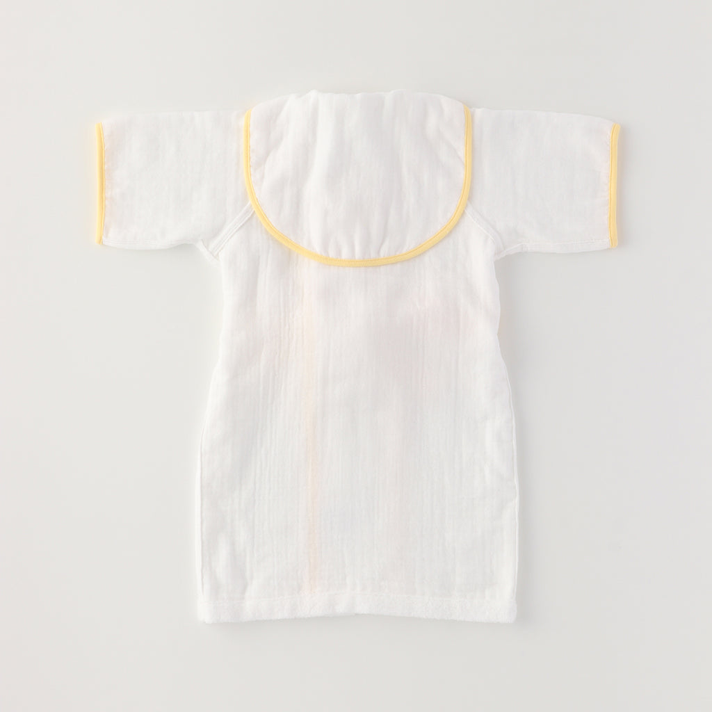 Marshmallow Gauze & Pile baby robe in White