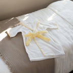 Marshmallow Gauze & Pile baby robe in White