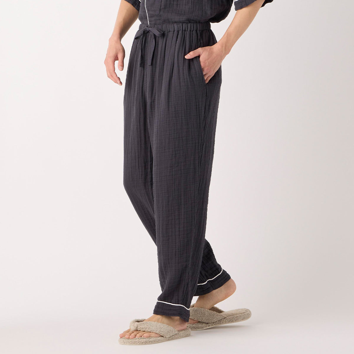 Crepe Gauze pyjamas in Dark Grey