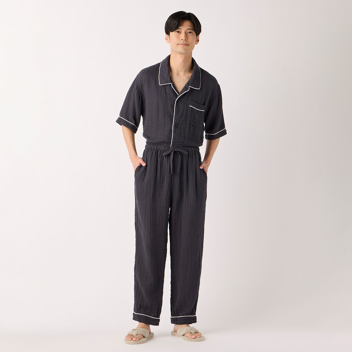 Crepe Gauze pyjamas in Dark Grey