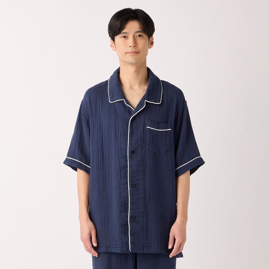 Crepe Gauze pyjamas in Navy