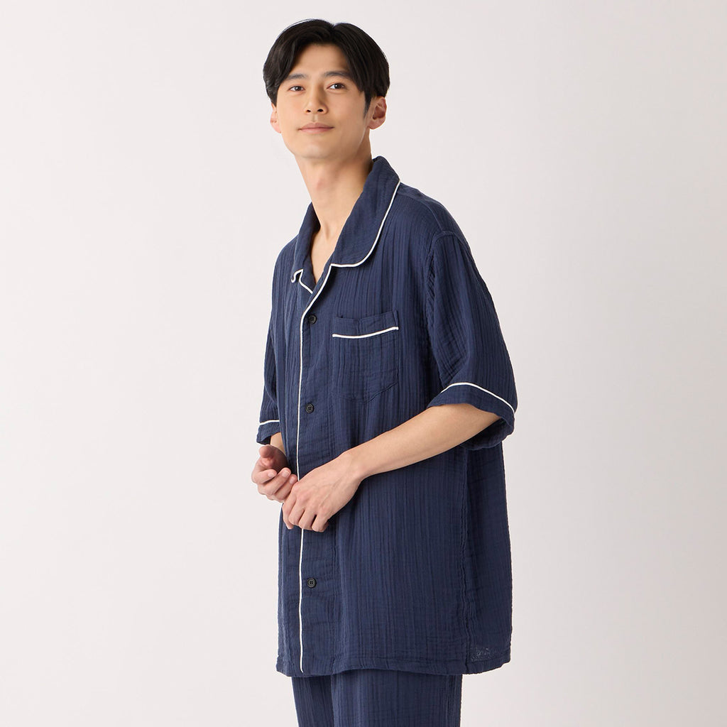 Crepe Gauze pyjamas in Navy