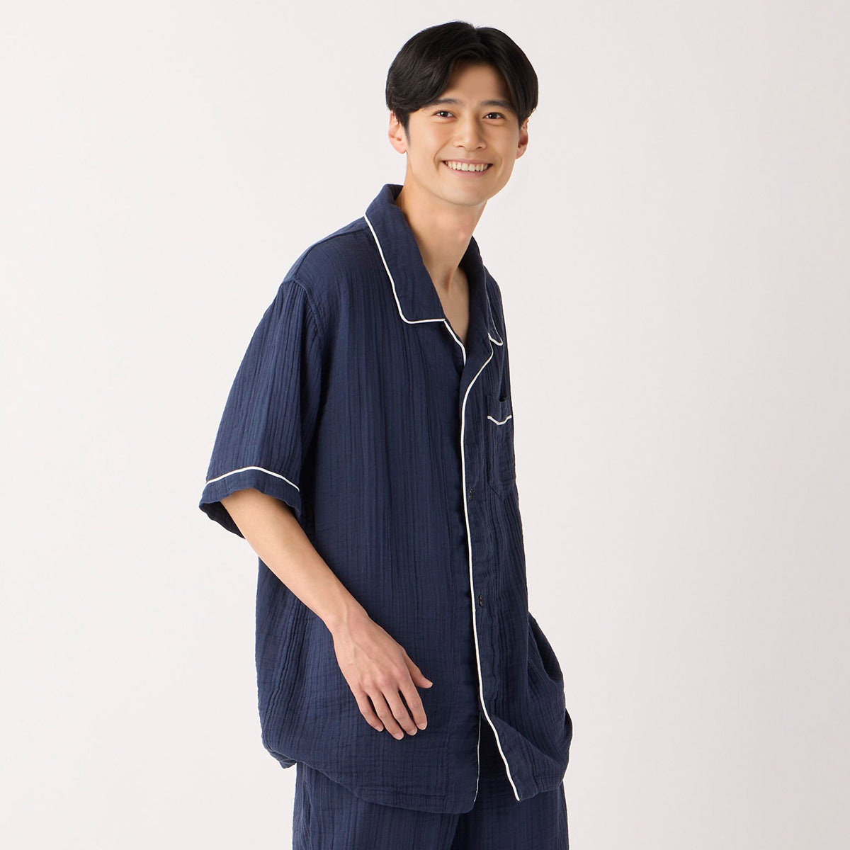Crepe Gauze pyjamas in Navy