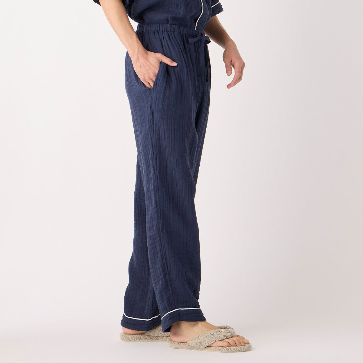 Crepe Gauze pyjamas in Navy