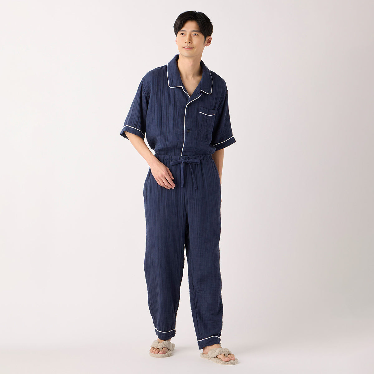 Crepe Gauze pyjamas in Navy