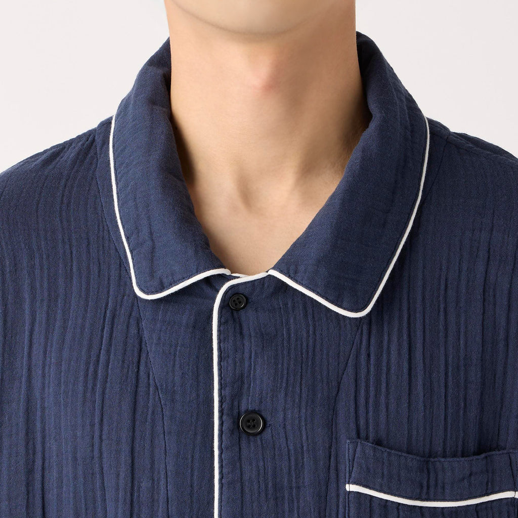 Crepe Gauze pyjamas in Navy