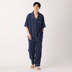 Crepe Gauze pyjamas in Navy