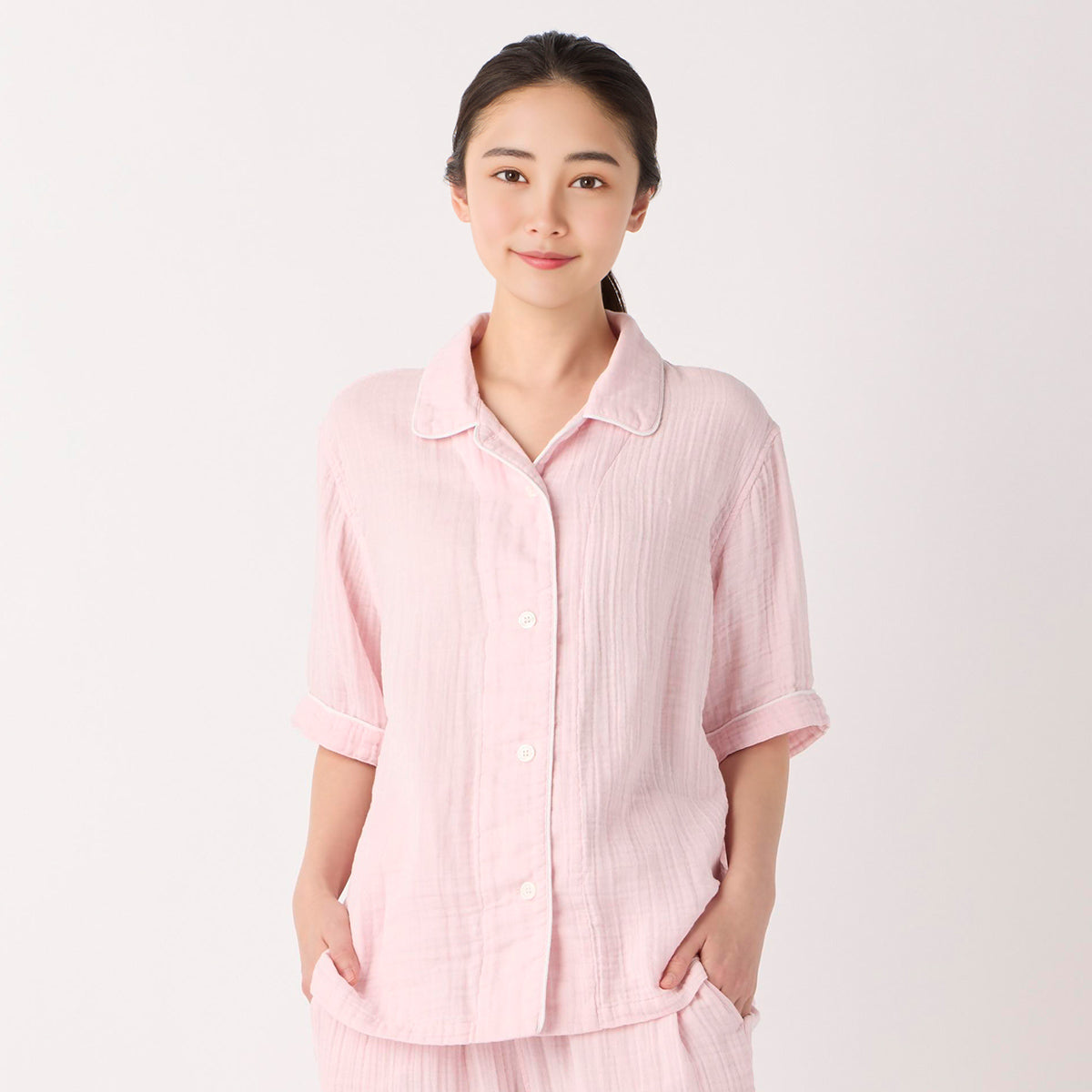 Crepe Gauze pyjamas in Light Pink