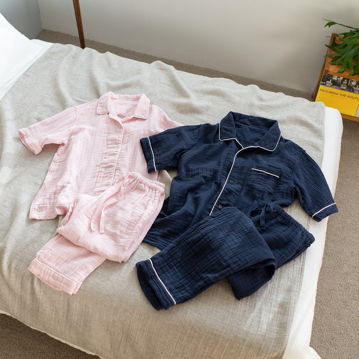 Crepe Gauze pyjamas in Light Pink
