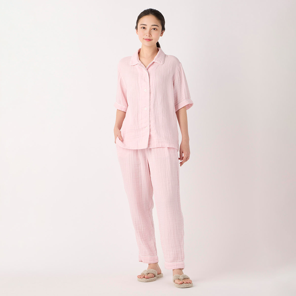 Crepe Gauze pyjamas in Light Pink
