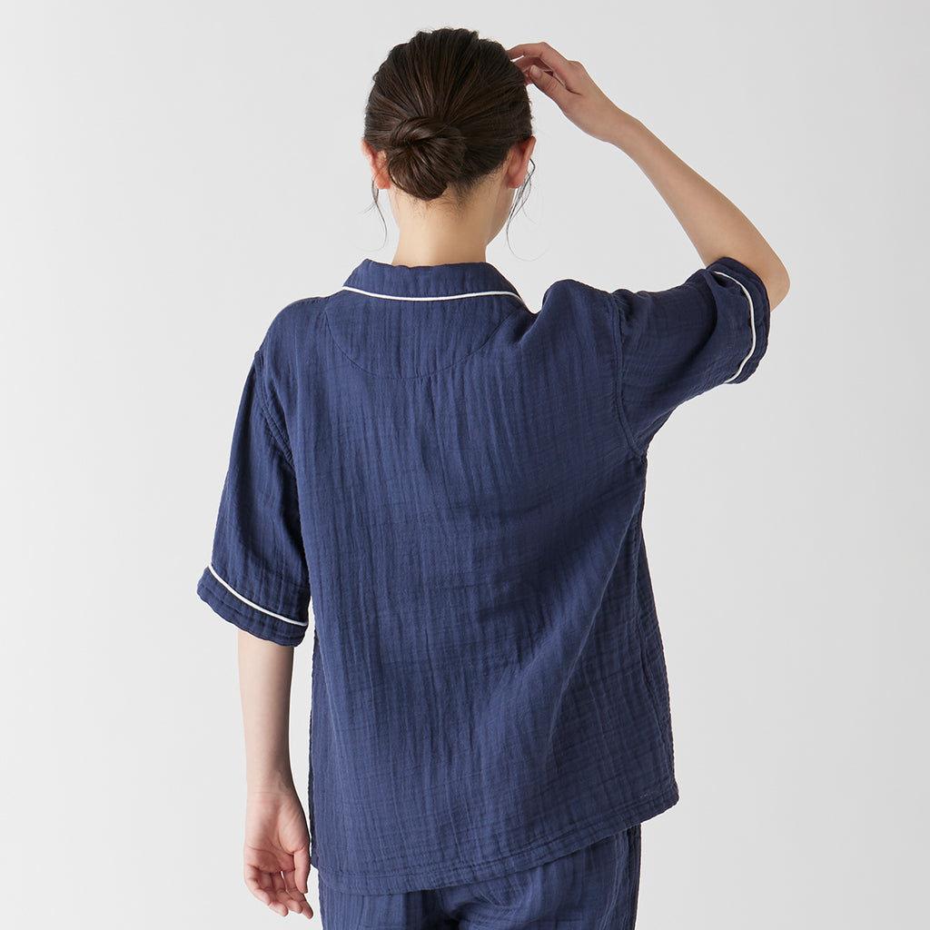 Crepe Gauze pyjamas in Navy