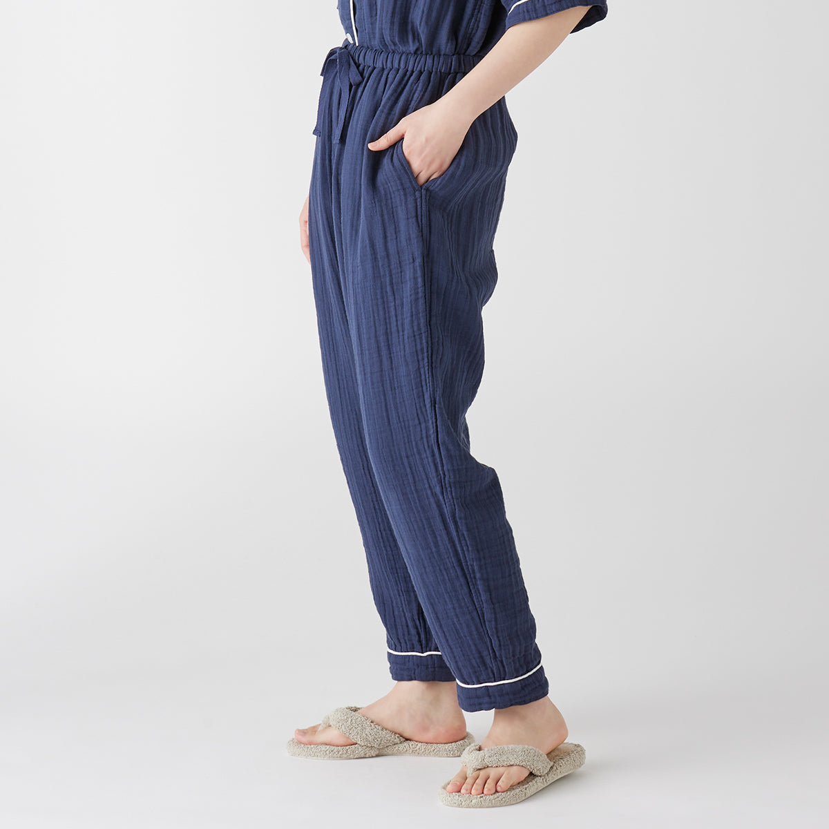 Crepe Gauze pyjamas in Navy