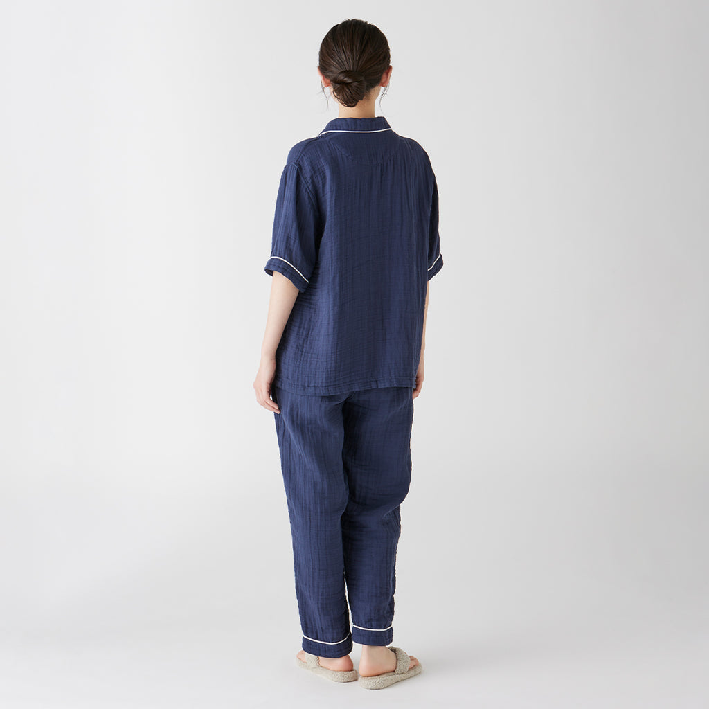 Crepe Gauze pyjamas in Navy