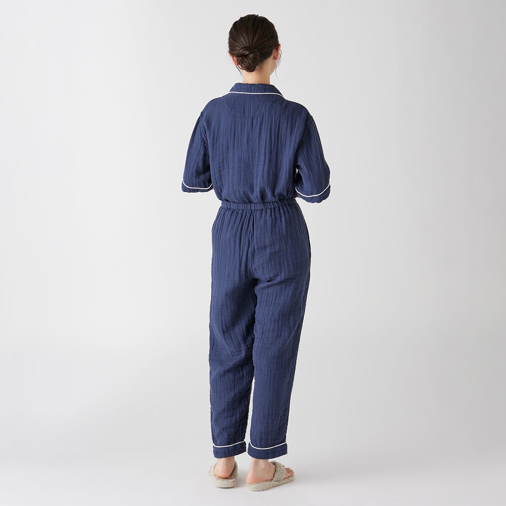 Crepe Gauze pyjamas in Navy