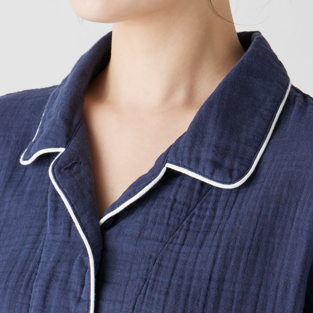 Crepe Gauze pyjamas in Navy