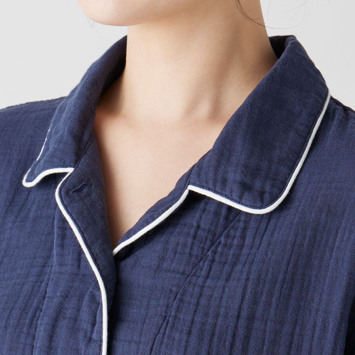 Crepe Gauze pyjamas in Navy