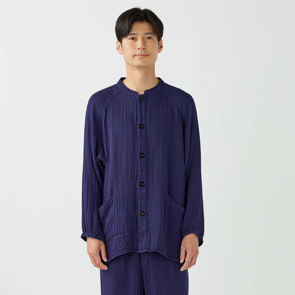 Crepe Gauze room wear in Navy