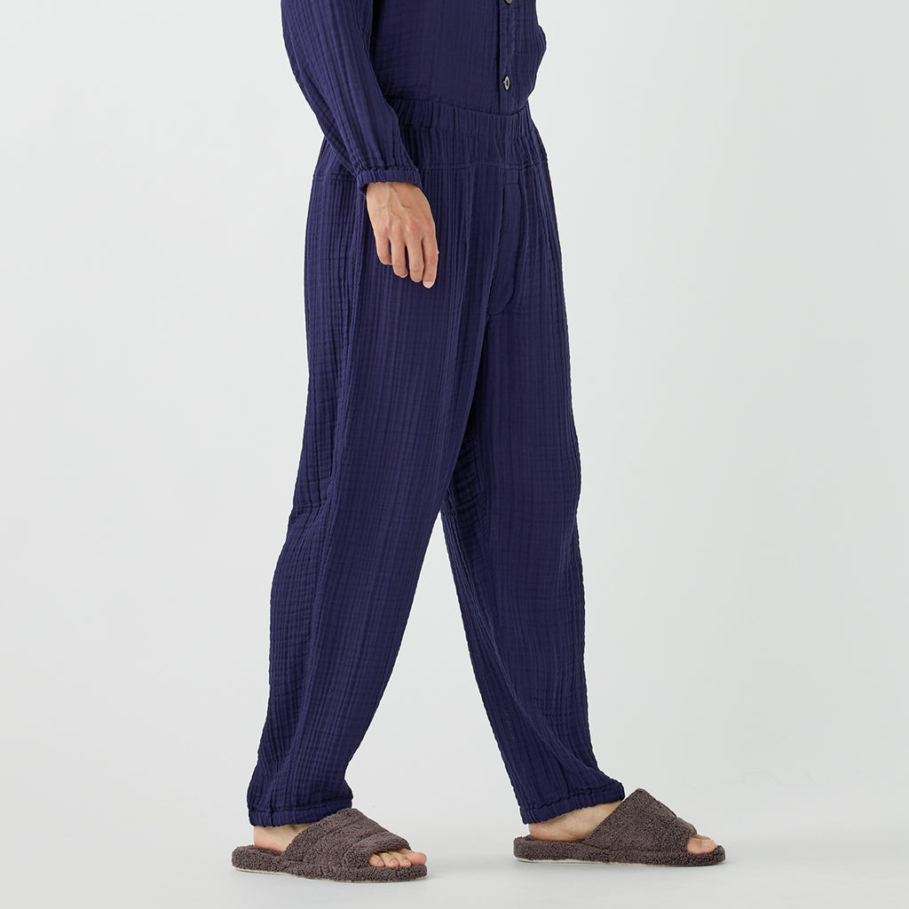 Crepe Gauze room wear in Navy