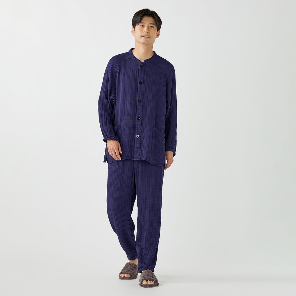 Crepe Gauze room wear in Navy