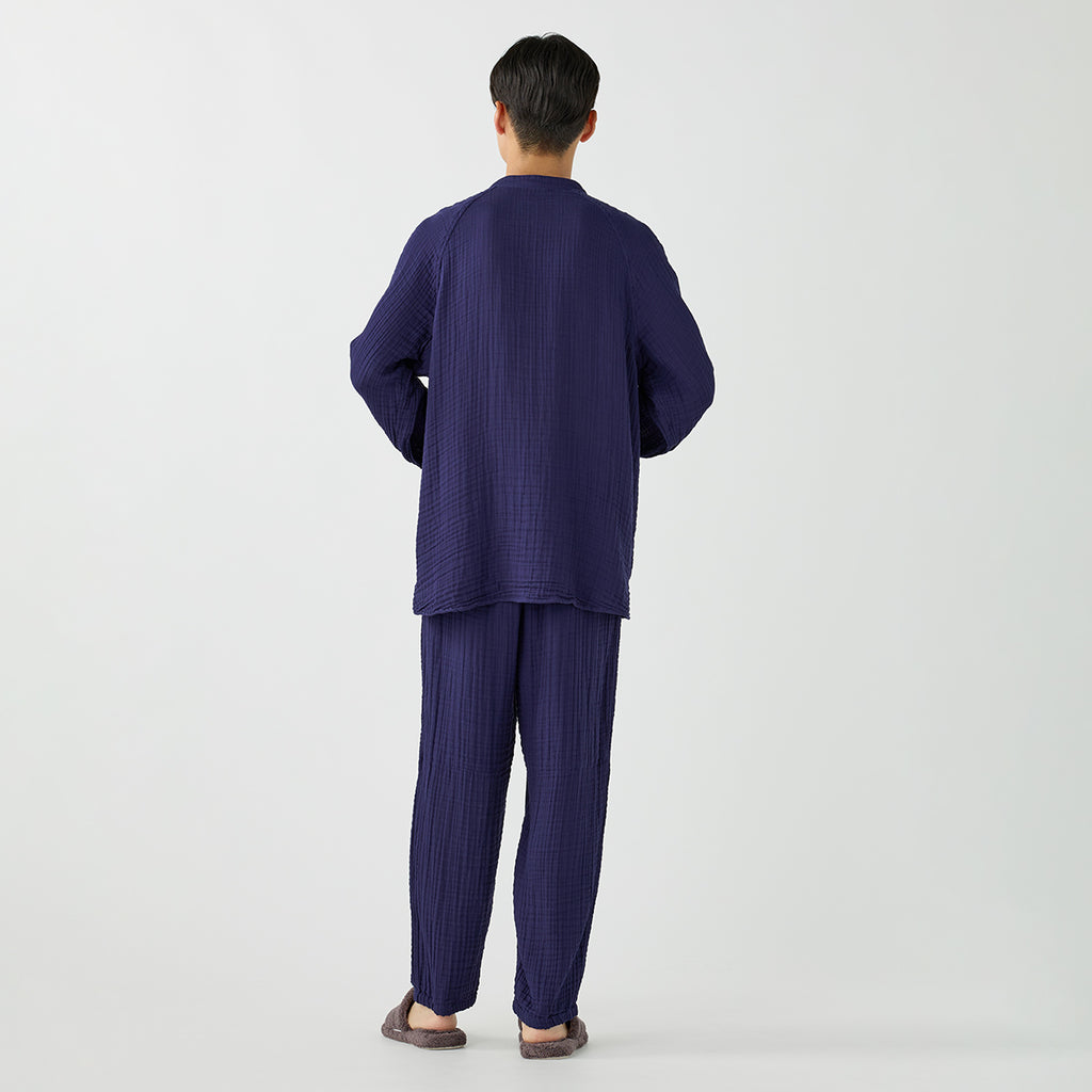 Crepe Gauze room wear in Navy