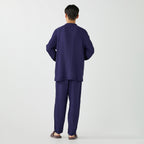 Crepe Gauze room wear in Navy