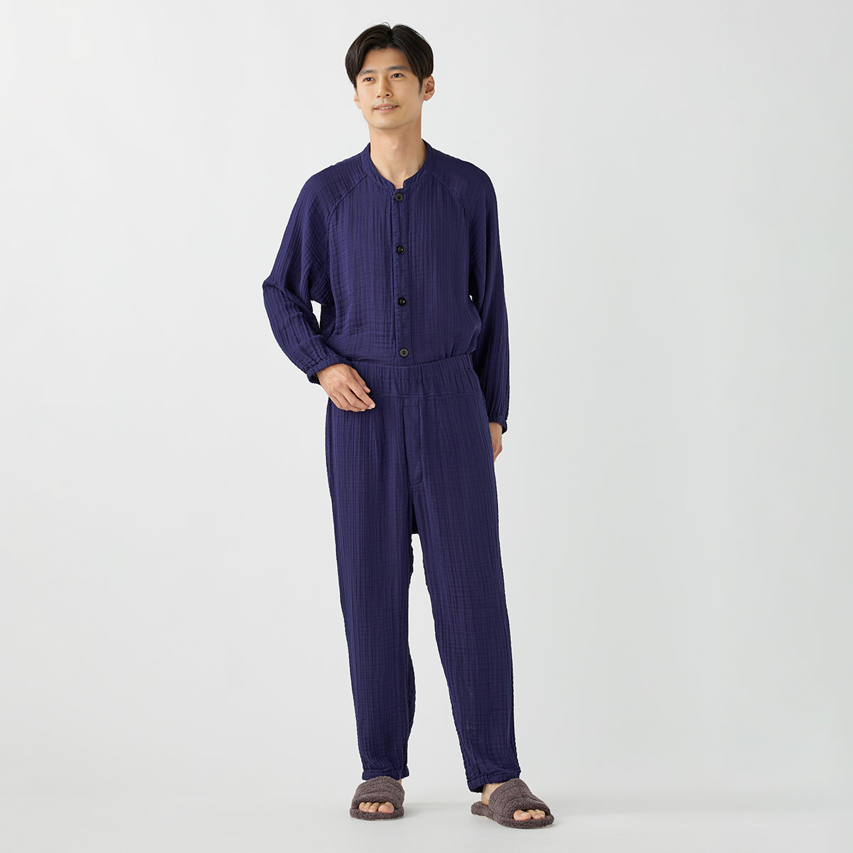 Crepe Gauze room wear in Navy