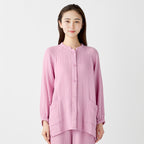 Crepe Gauze room wear in Pink