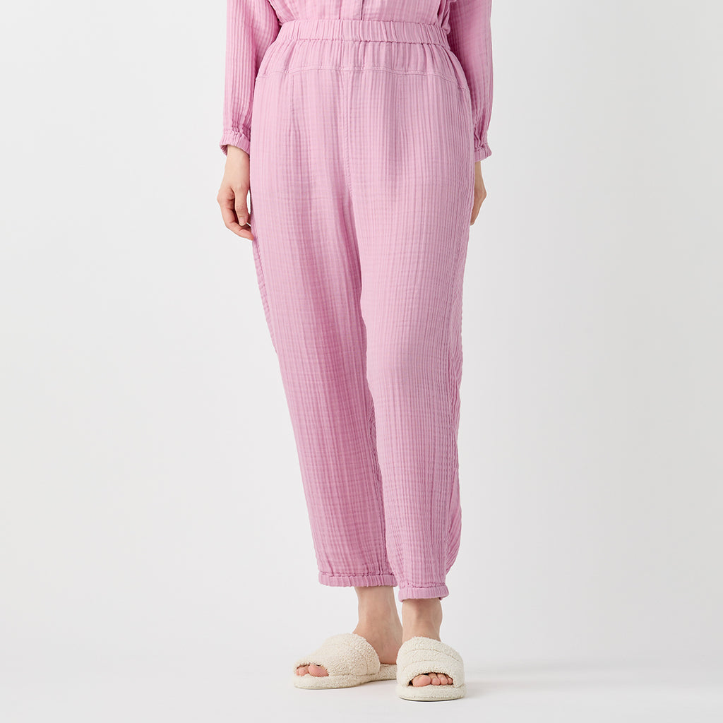 Crepe Gauze room wear in Pink