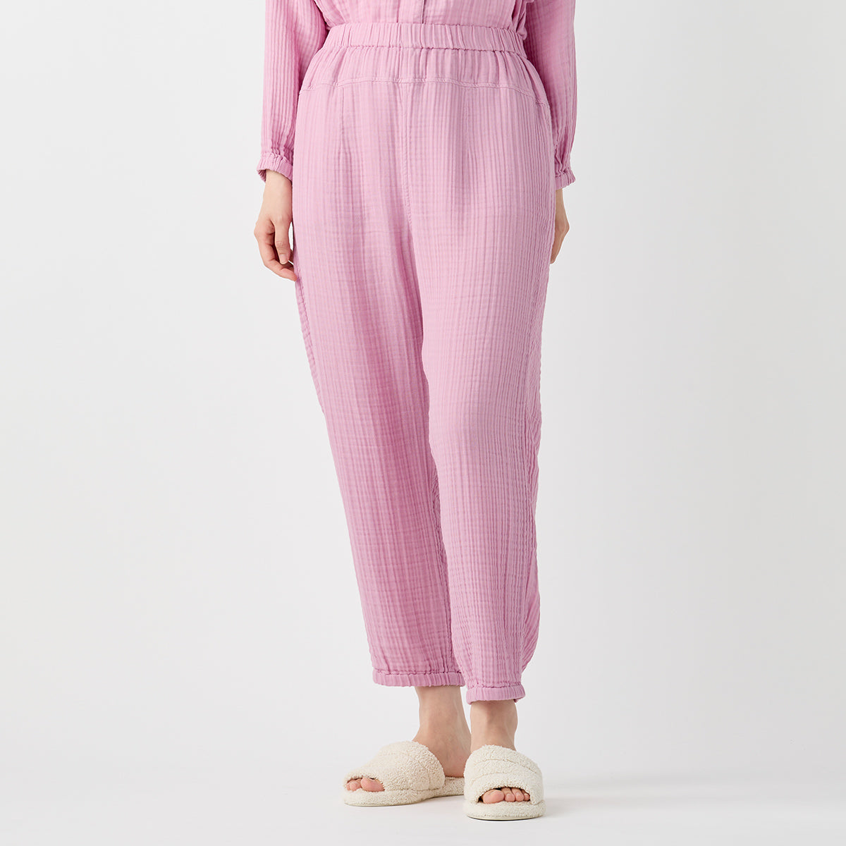 Crepe Gauze room wear in Pink