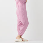 Crepe Gauze room wear in Pink