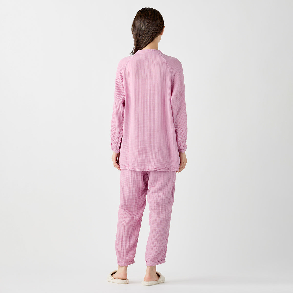 Crepe Gauze room wear in Pink