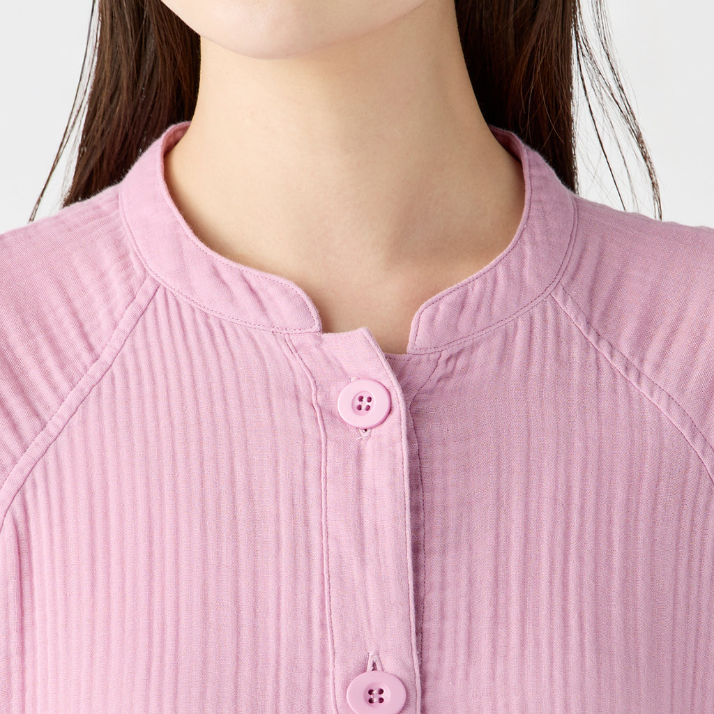 Crepe Gauze room wear in Pink