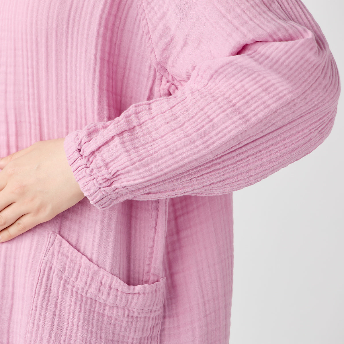 Crepe Gauze room wear in Pink