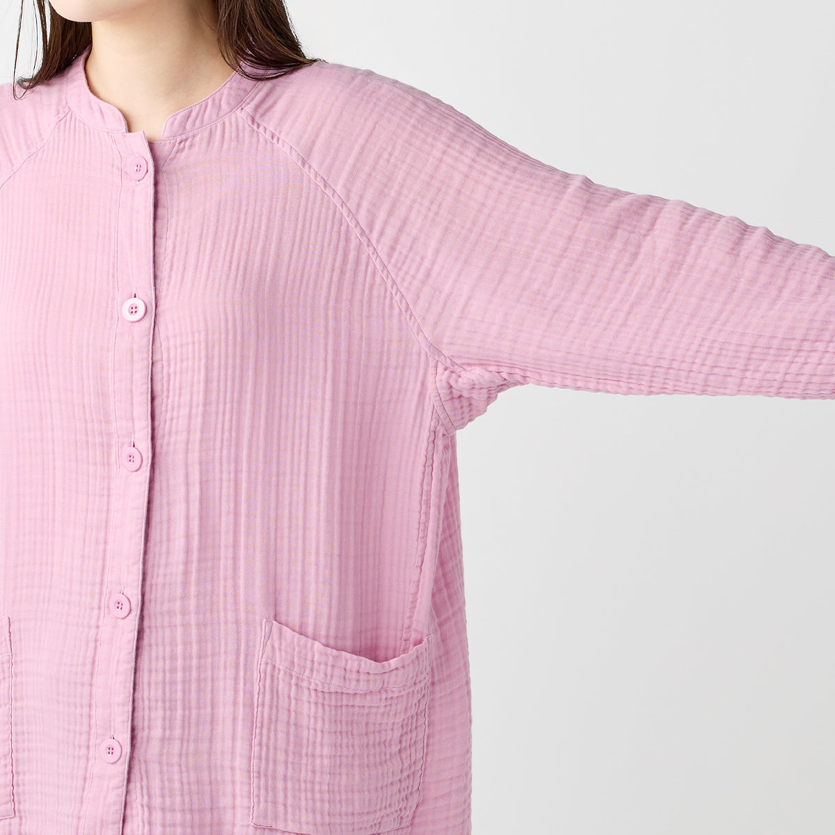 Crepe Gauze room wear in Pink