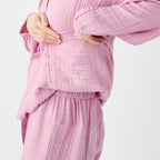 Crepe Gauze room wear in Pink