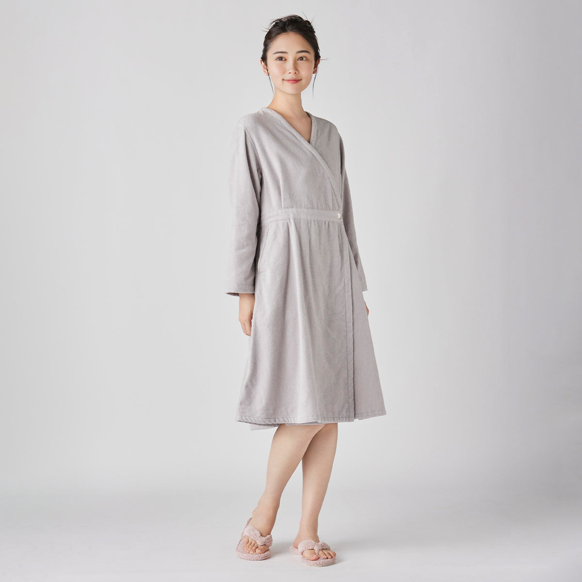 Airy Touch bath robe in Grey