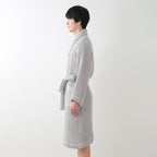 Waffle Shawl Collar bath robe in Grey