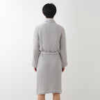 Waffle Shawl Collar bath robe in Grey