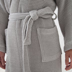 Waffle Shawl Collar bath robe in Grey