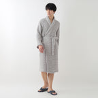 Waffle Shawl Collar bath robe in Grey