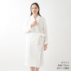 Waffle Shawl Collar bath robe in White