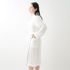 Waffle Shawl Collar bath robe in White