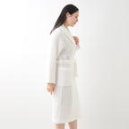 Waffle Shawl Collar bath robe in White