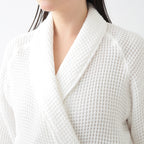 Waffle Shawl Collar bath robe in White