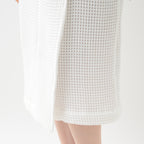 Waffle Shawl Collar bath robe in White