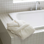 Waffle Shawl Collar bath robe in White